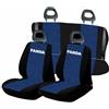 Generico Coprisedili Auto per Fiat Panda (2003/2012), Set di 2 Coprisedili Anteriori e Posteriori in Cotone blu e Nero, 100% Made in Italy (4 posti schienale diviso)