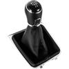 UTONGMU Pomello Cambio Pomello del Cambio in Pelle per Auto con Copertura Bagagliaio della Ghetta per VW per Golf 7 per MK7 GTI GTD R 2013-2017 LHD(5 Speed Black Line)