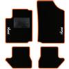 QUEMAR Tappetini Auto per Citroen C3 Pluriel, Bordo Arancio, 2 Ricami | 2003-2011 / Kit Tappeti Moquette e Gomma su Misura / Set 2 Anteriori + 2 Posteriori / Ricami e Colori Personalizzati