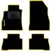 QUEMAR Tappetini Auto compatibili con Nissan Juke I 2010-2019 / Kit Tappeti Moquette e Gomma su Misura (Set 2 Anteriori + 2 Posteriori) / Ricami e Colori Personalizzati (Bordo Giallo, 1 Ricamo)