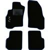 QUEMAR Tappetini Auto compatibili con Alfa Romeo Mito dal 2008 / Kit Tappeti in Moquette e Gomma su Misura (Set 2 Anteriori + 2 Posteriori) / Ricami e Colori Personalizzati (Bordo Blu, 1 Ricamo)