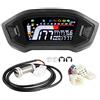 Terisass Tachimetro per Moto Contagiri LCD Contachilometri Digitale Retroilluminazione Indicatore di Velocità Impermeabile per 1 2 4 Cilindri Moto