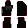 QUEMAR Tappetini Auto compatibili con Compass dal 2017 anche Plug-in Hybrid/Kit Tappeti Moquette e Gomma su Misura (Set 2 Anter.+ 2 Poster.)/Ricami e Colori Personalizzati (2 Ricami, Bordo Rosso)