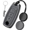 Rondrive Custodia per chiave auto, cover compatibile con Nissan Juke F16 Altima Ariya Teana Rogue Juke 2024 2025 2026 lega di zinco + custodia portachiavi tipo A grigio