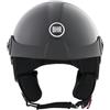 BHR Casco Demi-Jet 833 PEAK, Casco Scooter Leggero e Compatto Omologato ECE 22.06, Peso e Dimensioni ridotte & Design Minimal per la Massima Funzionalità, Nero Metallizzato, XL