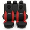 Auto Accessori Lupex | Coprisedili Auto Compatibili con 500L, Colore Nero Rosso, Made In Italy, Tessuto Policotone, Nome Auto Ricamato, Fodere Copri Sedili Anteriori e Posteriori