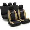 Auto Accessori Lupex Copri-sedili Auto Compatibili Mito | Made In Italy | Set Coprisedili Anteriori e Posteriori | Logo Ricamato | Airbag Compatibile | Interni (Nero/Beige)