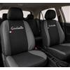 Auto Accessori Lupex Coprisedili Auto Compatibili con Giulietta (2010-2020), Set Anteriori o Completo 12 Pezzi, in Policotone Traspirante MADE IN ITALY (Nero Grigio scuro)