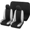 Auto Accessori Lupex Coprisedili Auto Compatibili con 600, Nero - Grigio Chiaro, Made In Italy, Tessuto fodere in Policotone, Sedili Anteriori e Posteriori
