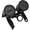 Akozon Misuratore universale di t imetro contachilometri doppio tachimetro moto 10cm/3.9in foro di montaggio con cavo, puntatore di velocità, display faro velocità chilometraggio contatore moto+