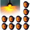 Ricoy - Luci a LED rotonde da 1,9 cm per auto e camion, 12 V, luci di posizione o d'ingombro per la parte frontale, posteriore o laterale, impermeabili