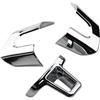 YDCDFVBVGM Accessori Auto Interno Per VW Per Golf 6 MK6 Per Polo Per MK5 Per Polo Accessori ABS Cromato Volante Dell'automobile Adesivo Copertura Paillettes Trim Custodia Volante Cover Pelle(3Pcs)