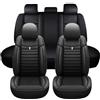 Chifeng per FIAT Grande Punto Tipo, Set di 5 Coprisedi Auto Universali in Pelle - Traspiranti, Antisporco e Resistente all'Usura. (Nero)