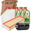 kW&HP KIT TAGLIANDO 3 FILTRI + OLIO ORIGINALE 5W30 PER A4 B8 AVANT 1.8 TFSI BENZINA (160 CV / 118 KW CABB, DA ANNO 2007-2012)