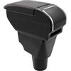 KAERGK Bracciolo Auto Compatibile con KIA STONIC Picanto | Vano Portaoggetti a Due Livelli, con Portabicchieri, Bracciolo Regolabile per Auto, Pelle PU, Linea Nera
