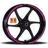 Generico Adesivi Cerchioni Moto Set Completo per 2 Ruote 17 Pollici Strisce Cerchi Custom Vari Colori universale Mod.12 cod.RT012 (046 Rosa Fluo)