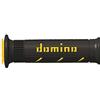 MES Domino COPPIA MANOPOLE MODELLO XM2 SUPER SOFT IN GOMMA PER MOTO STRADALI/RACING COLORE NERO/GIALLO Lunghezza: 120 mm e 125 mm Accessori: 97.5595.04-00