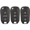 Generic Custodia per chiave per Peugeot 208 301 308 508 2008 3008 5008 RCZ, Partner, Rifter - per Citroen C3 C4 C4L Elysee Cactus (3 pulsanti con baule, VA2)
