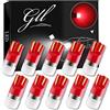 GLL T10 501 Lampadine a LED Rosso W5W 194 168 2825 Lampadine Senza Tappo a Cuneo T10 3030-1SMD per Interni Auto Cupola Luce Cruscotto Luce di Posizione del Bagagliaio Laterale