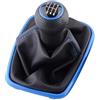 NICOLIE 5/6 velocità Pomello del Cambio Leva del Cambio Gaitor Avvio in Pelle Pu Compatibile con VW 2003-2008 Golf 4 IV Mk4 GTI R32 Jetta - 6 velocità-Blu