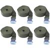 Bseical 6 Pezzi Cinghie Di Fissaggio Con Cricchetto Professionali, Cinghie Di Tensionamento, Cinghie Per Trasporto Di Ancoraggio Per Camping Outdoor Auto Bici Moto Ect (25mm*2m, army green)