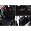Italfodere - Coppia Coprisedili Anteriori Compatibili con Fiat 500X - Cotone Accoppiato - Fatti a Mano - Eleganti e Resistenti - Accessori Auto Interno - Nero - Made in Italy