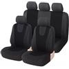 VALKEM Coprisedili Auto per Fiat Panda 2013 2014 2015, Set 5 Posti Impermeabili e Antiscivolo Universale, Anteriori e Posteriori Confortevoli e Protettivi,A Black
