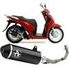 MOTOTOPGUN arrow 53514ann+53061mi, terminale e collettore, impianto completo omologato open urban alluminio nero nero, compatibile con moto honda sh 125 i abs 2012 2013 2014 2015 2016 mototopgun