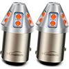 Ruiandsion 2 lampadine a LED 1157 rosse 2357 2057 7528 1034 P21/5W BAY15D doppia funzione 10-60 V 3030 10SMD LED chipset di ricambio per auto moto stop luci posteriori, non polarità