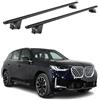 OMAC Barre Portatutto Alluminio TÜV geprüft per BMW X3 G45 2024-2026 - per Rail Tetto Integrati - T Nut - Max 100 kg - 2 Schlösser Nero