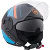 BHR Casco Jet Doppia Visiera 830 FLASH, Casco Scooter Omologato ECE 22.06, Casco Moto Jet Leggero & Confortevole con Visiera Interna Parasole, Cool Black (Opaco), L