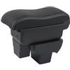 OYHCM Bracciolo centrale per VW Polo 2020-2024,3 USB,Ergonomico | Per VW Polo Bracciolo, 2 USB + USB-C, Bracciolo ergonomico, Doppio vano portaoggetti, Coperchio scorrevole, Pelle PU