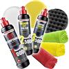 Detailmate Menzerna - Set lucidante: Menzerna: Heavy Cut Compound 1000 + Medium Cut Polish 2500 + Super Finish 3500 + cuscinetti standard (Hard, Medium, Soft) + 3 panni in microfibra 550 GSM