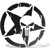 ERREINGE Sticker TESCHIO STELLA MILITARE ARMY NERO Adesivo prespaziato in PVC per Decalcomania Parete Murale Auto Moto Casco Camper Laptop - cm 30