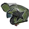 AL Helmets - Casco modulare star verde opaco con doppia visiera modello 110 (M)
