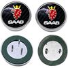 Forten Kingdom Set di 2 distintivi rotondi in plastica Grifone adatti per Saab 93 9-3 95 9-5 2003-2010 auto cofano anteriore e bagagliaio posteriore emblema adesivo 12844161 1278587 (carbonio)
