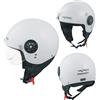 A-Pro Scooter Moto Casco Jet Demi Omologato ECE 22-06 Visiera Avio Bianco M