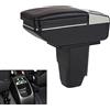 SZSS-CAR Compatibile con Bracciolo in pelle per auto Peugeot 206 2005~2006~2007~2008 / Peugeot 207 2008~2011 2012 2013, console centrale con vano portaoggetti interno,Nero