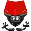 Riloer Mascherina per carenatura, luce di marcia diurna, faro anteriore per moto MASO (rosso), indicatore di direzione a LED, lampadina H4 UniVe-rs&al, adatta per motocross KX KXF CR CRF