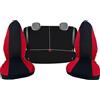 Generico Coprisedili Auto Completi in cotone per toyota aygo, 7 Pezzi, Cotone rosso/Nero, Posteriore Diviso