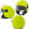 A-Pro Casco Jet Moto Aperto Antigraffio Parasole Visiera Scooter ECE 22-06 Fluo XL