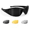 Bertoni Occhiali Sport Ciclismo Sci Antivento Avvolgenti 3 Lenti Incluse Antifog Antiappannanti - AF109A by Italy
