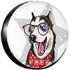 NLWQEKV Divertente copriruota di scorta con cane Husky, protezione per ruote, impermeabile, antipolvere, universale, per camper, SUV, camion, roulotte, 15 pollici