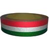 STICKERSLAB GHIRARDI StickersLAb - Fascia Banda Adesiva Tricolore Bandiera Italia RIFRANGENTE a Strisce 25/50mm (2,5cm, Lunghezza - 1 Metro)