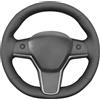 MEWANT Coprivolante Su Misura da Cucire per Tesla Model 3 Tesla Model Y | Tesla Model 3 2017-2023 / Model Y 2020-2023 Accessori Traspirante Per Volanti Riscaldati Resistente