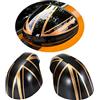uvcany MINI Coperture per specchietti laterali, per porta auto, per Mini Cooper One/D/SD/S/JCW Serie F F54 F55 F56 F57 F60 2020-2022(Union Jack oro, serie F senza foro luminoso)