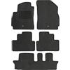 TEXER Tappetini in tessuto, adatti per Chevrolet Orlando 2010-2018, antracite a 7 posti