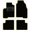 QUEMAR Tappetini Auto compatibili con Panda III dal 2012 e Hybrid/Kit Tappeti Moquette e Gomma su Misura (Set 2 Anteriori + 2 Posteriori)/ Ricami e Colori Personalizzati (Bordo Giallo, 0 Ricami)