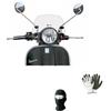 farbrothersonline COMPATIBILE CON PIAGGIO VESPA PX 125-150-200 08028275 CUPOLINO PARABREZZA SPOILER BASSO TRASPARENTE IN PMMA,COMPLETO DI ATTACCHI PER IL MONTAGGIO ANTI CORROSIVO,PROTEZIONE ARIA-PIOGGIA H23,5-L35,5