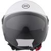 BHR Casco Demi-Jet 840 DUAL SHIELD - Casco Scooter Doppia Visiera Omologato ECE 22.06 con Visierino Interno Parasole e Sgancio Micrometrico - Bianco XL
